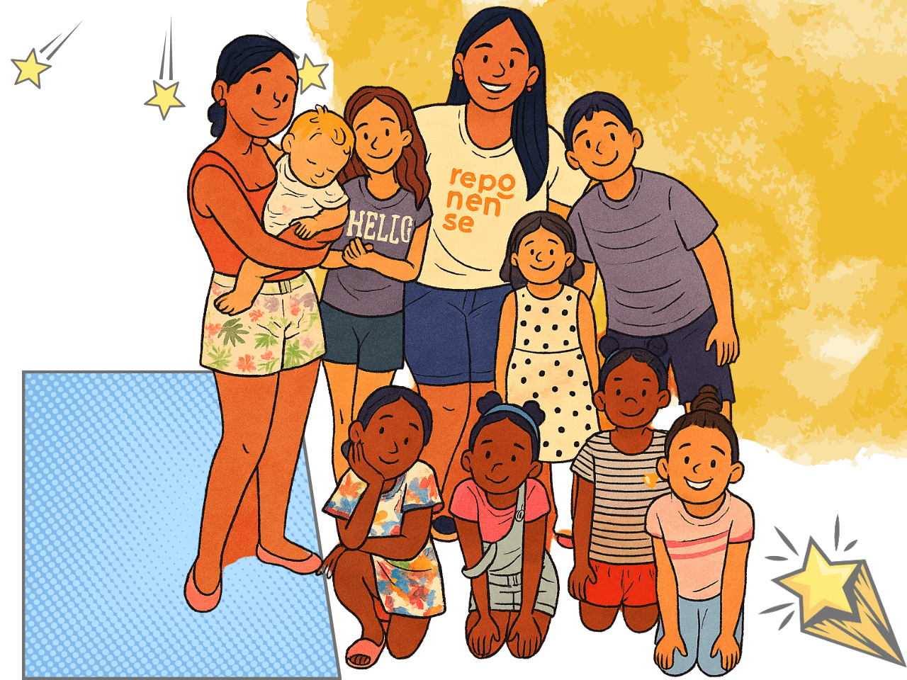 Crianças participando de atividades educacionais da Repense